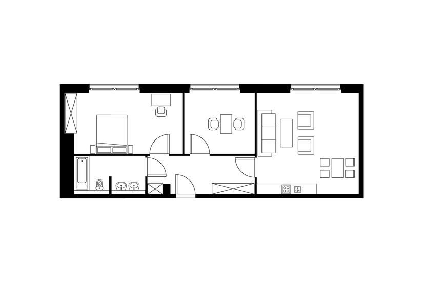 Mesa Escritório em L 2 Gav 136x143cm Linea 30 Preto