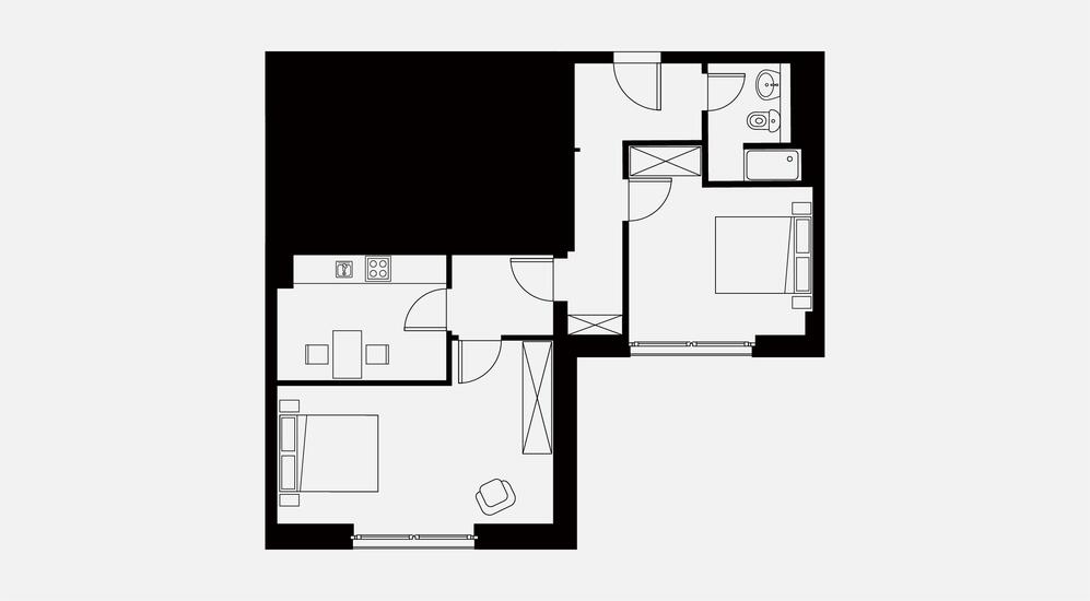 Floorplan 2 Zimmer Plus 