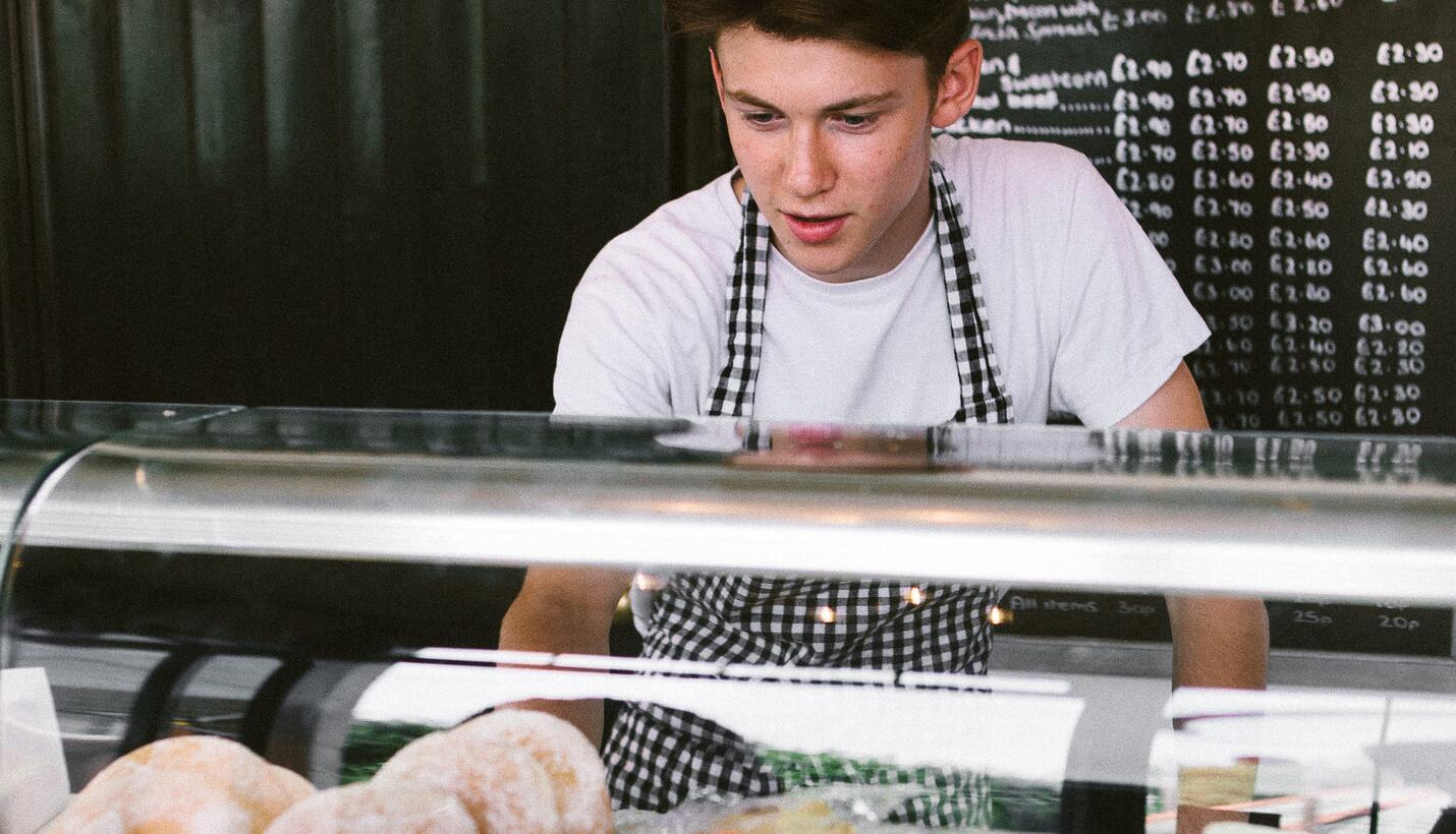 Boy selling food